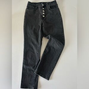 BDG Urban Outfitters Girlfriend High Rise exposed button fly black jeans size 29